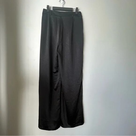 Princess Polly Huxley Black Satin Pants + Crop Top 2 pc Co-ord Set 8 - Picture 14 of 14